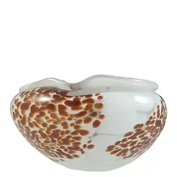 (image for) Mid Century Brown & White Speckled Glass Bowl / Ashtray