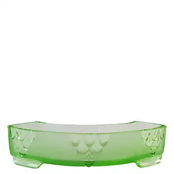 (image for) Stölzle Vintage Czech Art Deco Green Glass Flower Trough / Bowl