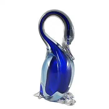 (image for) Murano Venetian Vintage Blue Sommerso Glass Swan Sculpture