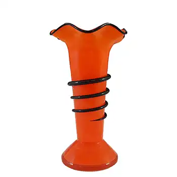 (image for) Czech / Bohemian 1930's Red & Black Tango Glass Vase