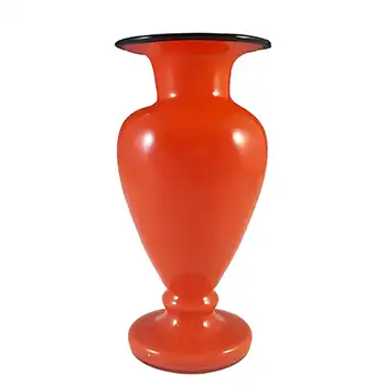 (image for) Welz Czech Art Deco Red & Black Tango Glass Vase
