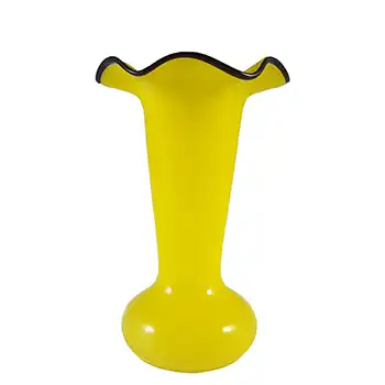 (image for) Czech / Bohemian Art Deco Yellow & Black Tango Glass Vase