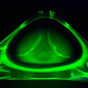 (image for) Arte Nuova Murano Blue & Uranium Yellow Sommerso Glass Bowl