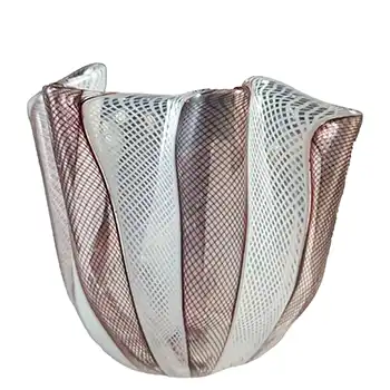 (image for) MARKED Venini Murano Glass Zanfirico Fazzoletto Vase