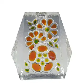 (image for) Walther Glas German Red, Green & Clear Glass Solifleur Vase