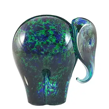 (image for) MARKED Wedgwood Speckled Blue & Green Glass Elephant RSW409