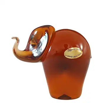 (image for) Wedgwood Topaz Glass Elephant Paperweight RSW405 - Marked