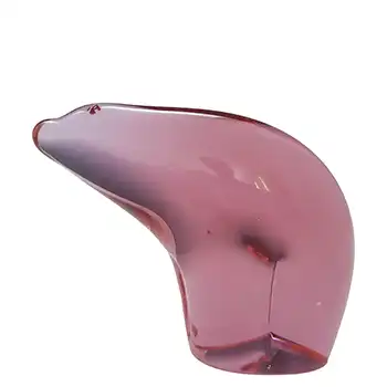 (image for) MARKED Wedgwood Lilac/Pink Glass Polar Bear Sculpture L5009