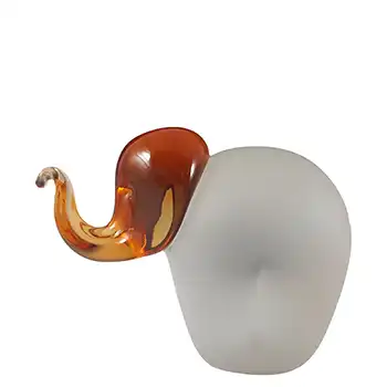 (image for) Wedgwood Topaz & Frosted Clear Glass Elephant Paperweight RSW405