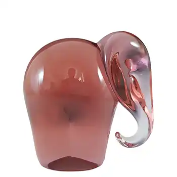 (image for) Wedgwood Lilac / Pink Glass Vintage Elephant Paperweight RSW409