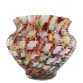 (image for) Welz Bohemian Honeycomb Spatter Glass Vase / Bowl