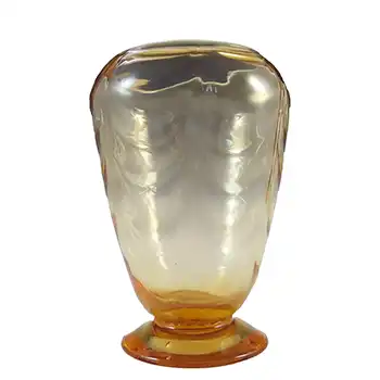 (image for) Whitefriars #9358 Amber Glass Wave Ribbed Footed Vase