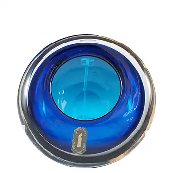 (image for) Whitefriars #9645 Blue Glass Vintage Bowl / Ashtray - Labelled