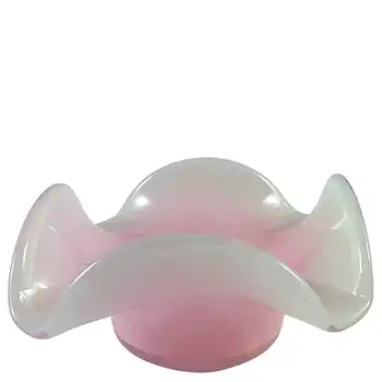 (image for) SIGNED Vasart Pink & Green Mottled Glass Bowl B043