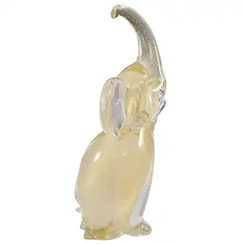 (image for) Archimede Seguso Gold Leaf Glass Elephant Sculpture - Labelled