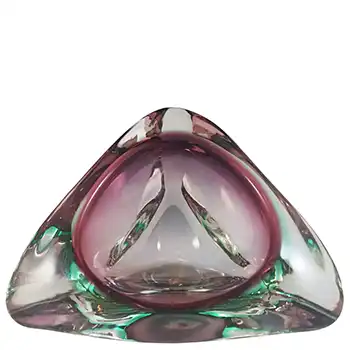 (image for) Arte Nuova Pustetto & Zanetti Murano Pink & Green Sommerso Glass Bowl