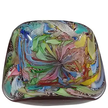 (image for) AVEM Murano Zanfirico Bizantino / Tutti Frutti Red Glass Bowl