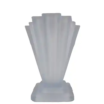 (image for) Bagley #334 Art Deco 4" Frosted Blue Glass 'Grantham' Vase