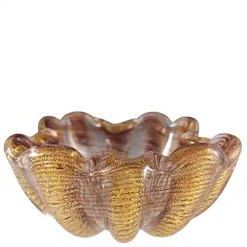 (image for) Barovier & Toso "Cordonato d'Oro" Murano Gold Leaf Glass Bowl