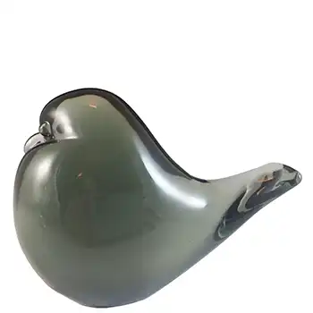 (image for) SIGNED Franco Bottaro Smoky Murano Glass Bird Sculpture