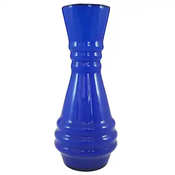 (image for) Empoli Vintage Italian Blue Opal Cased Glass Vase