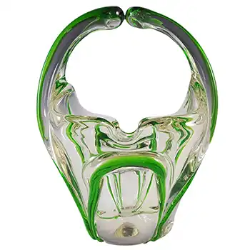 (image for) Murano Style Chinese Green & Clear Glass Basket by Crystal Brand