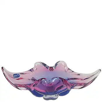 (image for) Chřibská #296/5/29 Czech Pink & Blue Glass Bowl
