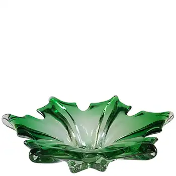 (image for) Cristallo Venezia CCC Murano Green & Clear Sommerso Glass Bowl