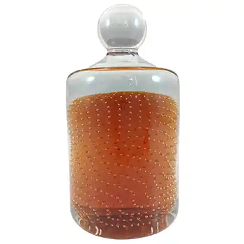 (image for) Jaffe Rose Czech Amber & Clear Bubble Glass Paperweight