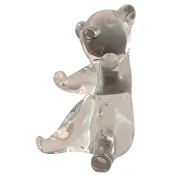 (image for) SIGNED FM Konstglas / Ronneby Swedish Glass Bear M4301