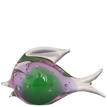 (image for) FM Konstglas / Ronneby Neodymium Lilac & Green Glass Fish
