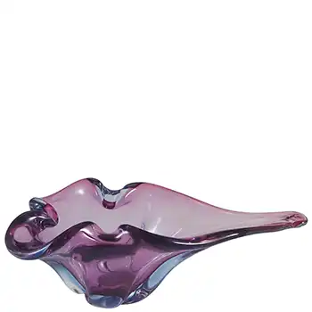 (image for) Harrachov Czech Purple & Blue Glass Sculpture Bowl #5/3576