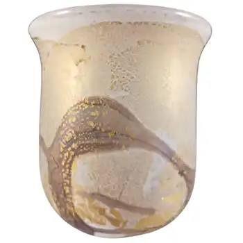 (image for) Isle of Wight Studio 'Golden Peacock' White Glass Miniature Vase