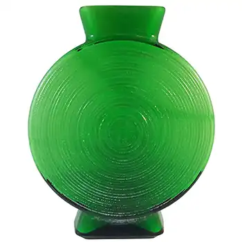 (image for) Japanese "Best Art Glass" Textured Green Cased Glass Vase