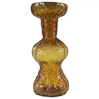 (image for) Japanese Vintage Retro Bark Textured Amber Glass Vase