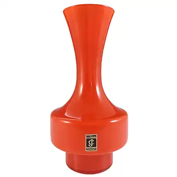 (image for) Lindshammar / JC 1970's Swedish Red Cased Glass Vase