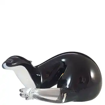 (image for) MARKED Langham Black & White Glass Stoat Sculpture
