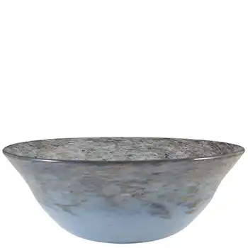 (image for) SIGNED Vasart Blue, Black & Copper Aventurine Glass Bowl B010