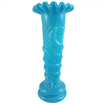 (image for) French Victorian Vintage Blue Milk Glass 'Snake' Vase
