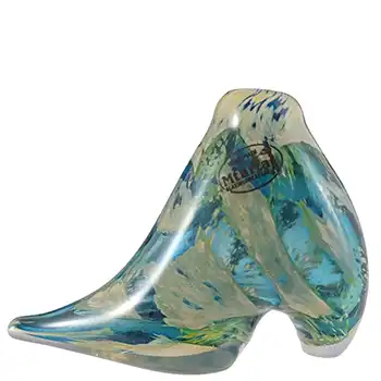 (image for) SIGNED Mtarfa Maltese Blue & Yellow Glass Shoe Vase