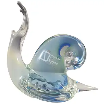(image for) LABELLED V. Nason & Co Murano Uranium Glass Snail Sculpture