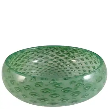 (image for) Stevens & Williams / Royal Brierley Clouded Green Glass Bubble Bowl