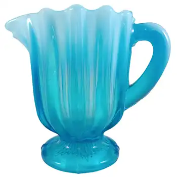 (image for) Davidson 1900's Blue Pearline Glass 'Brideshead' Creamer Jug