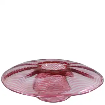 (image for) Stevens + Williams / Royal Brierley Pink Glass Trailed Posy Bowl