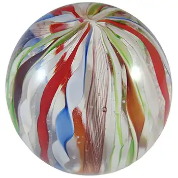 (image for) Vintage Multicoloured Glass Zanfirico Filigree Paperweight