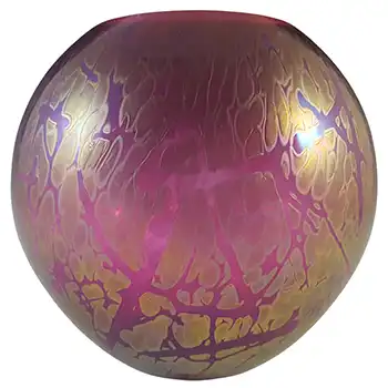 (image for) Marked Royal Brierley Iridescent Purple Glass 'Studio' Globe Vase