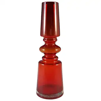 (image for) Japanese Vintage Scandinavian Style Red Cased Hooped Glass Vase