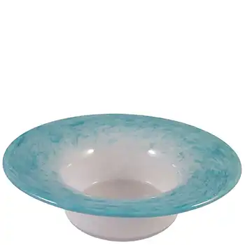 (image for) SIGNED Vasart Blue & White Mottled Glass Bowl B009