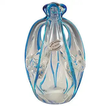 (image for) Crystal Brand Retro Chinese Blue & Clear Glass Basket