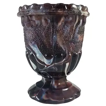(image for) Sowerby? Victorian Purple Malachite / Slag Glass Egg Cup